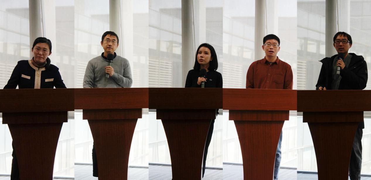 交流研讨(从左至右依次为:崔悦,李程,尤翀,陈杰,贺笛)交流研讨(从左至